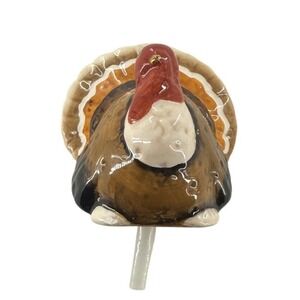 Nora Fleming‎ Turkey Thanksgiving Initials Signed Embossed Retired Plate Charm